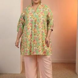 Women Floral Print Straight Kurti-image-19