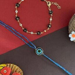Set of 2 Tie-Up Evil Eye Charm AD Bracelet Rakhis-image-58