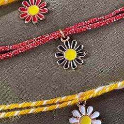 Set of 3 Thread Tie-Up Rakhis with Charms-image-47