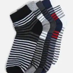 Men Pack of 5 Striped Everyday Mid-Calf Length Socks-image-4