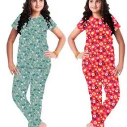 Girls Pack of 2 Floral Print Tops & Pants Set-33