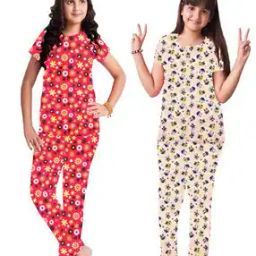 Girls Pack of 2 Floral Print Tops & Pants Set-image-4