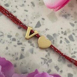 Men Tie-Up V Letter with Heart Charm Thread Rakhi-picture-52