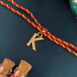 Men Tie-Up K Letter American Diamond Thread Rakhi -image-28