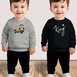 Set Of 2 Graphic Pants & T-Shirt Set-image-76
