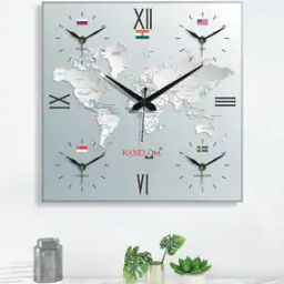 Map Print Square Zone Wall Clock-33