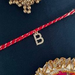 Men Tie-Up B Letter Gold-Plated Thread Rakhi-image-47