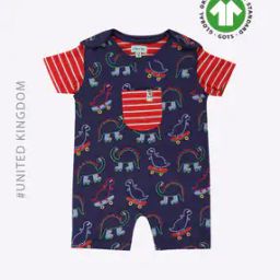 Dino Print Organic Cotton Dungaree Set-image-67