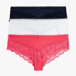 Pack of 3 Lace Trim Brazilian Panties-image-139