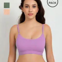 Women Pack of 3 Non-Padded Non-Wired Bras-image-30