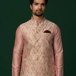 kisah Men Floral Print Regular Fit Nehru jacket-picture-31