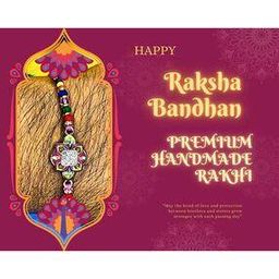 Set of 3 Stone-Studded Rakhi Bracelet with Roli Chawal-image-32