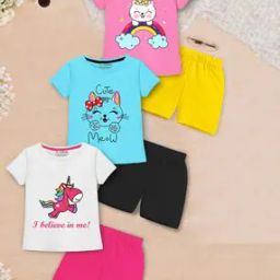 Pack of 3 Graphic Print T-Shirt & Shorts Set-picture-8
