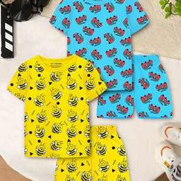 Pack of 2 Graphic Print T-Shirts & Shorts Set-image-90