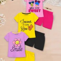 Pack of 3 Graphic Print T-Shirt & Shorts Set-picture-45