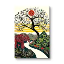 Gond Heritage Canvas Painting Wall Art-47