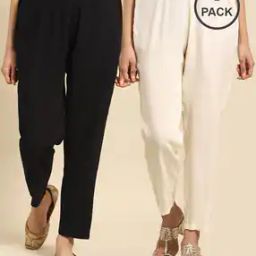 Women Solid Ankle Length Straight Pant (Pack of 2)-image-2