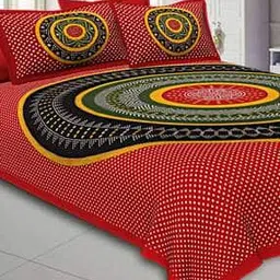 King Size Cotton Bedsheet with 2 Pillow Covers-image-21