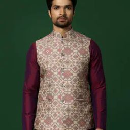 Men Sleeveless Regular Fit Nehru Jacket-41