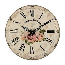Floral Print Roman Vintage Round Wall Clock -image-66