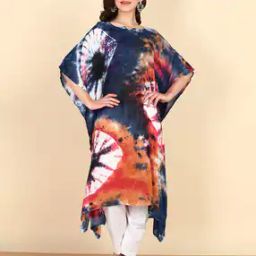 Women Tie & Dye Kaftan Kurta-image-5
