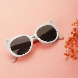Girls Grey Lens White Cateye Sunglasses-CLSG072-image-32