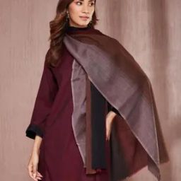 Women Colourblock Stole with Frayed Hem-image-71