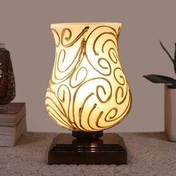 Mosaic Table Lamp with Shade & Wooden Base-image-12