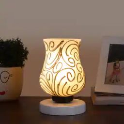 Mosaic Glass Table Lamp with wood Round White Base  For Bedroom, Living Room Table Lamps-image-59