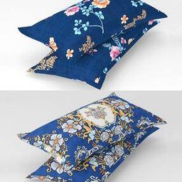 Set of 4 180 TC Floral Print Pillow Covers 27" x 17"-17