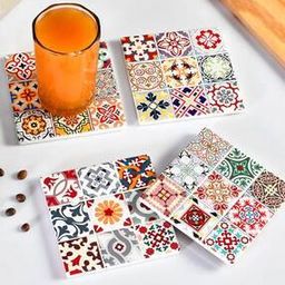 Set of 4 Printed Square Coasters-image-59