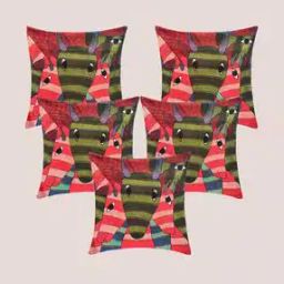 Set of 5 Graphic Print Square Cushion Covers-40