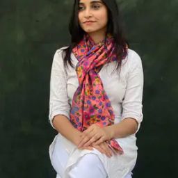 Women Floral Print Cotton Scarf-image-122