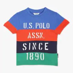 Boys Striped Regular Fit Crew-Neck T-Shirt-68