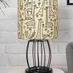Table Lamp Wire Cage Base with Shade-36