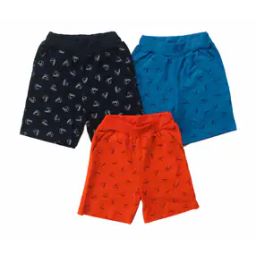 Pack of 3 Printed Cotton Shorts-image-1