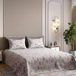 186 TC Floral Print Double Bedsheet with Pillow Covers-image-66
