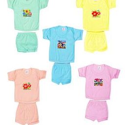 Pack oF 5 Floral Print T-Shirts with Shorts-picture-44