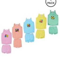 Infants Pack of 5 Typographic Print Upper with Shorts-picture-6