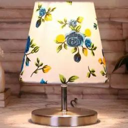 Metal Table Lamp with Floral Print Shade-39