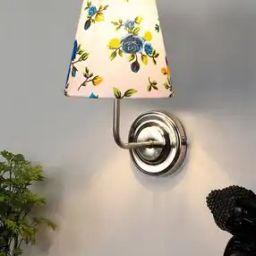 Wall Mounted Lamp with Floral Print Shade-image-97