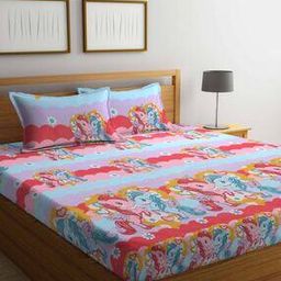 210 GSM Printed Cotton Double King-Size Bedsheet with Pillow Covers-image-14