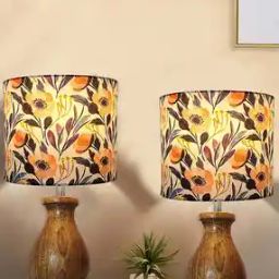 Set of 2 Floral Print Table Lamps-17