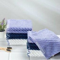 Set of 12 Ribbed Cotton Face Towels 12" x 12"-image-92
