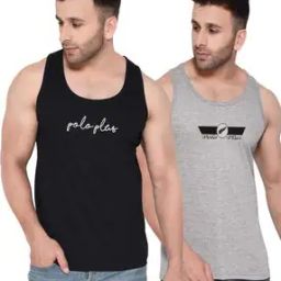 Pack of 2 Typographic Print Sleeveless Vests-picture-17