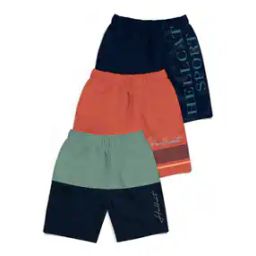 Pack of 3 Typographic Print Flat-Front Shorts-image-67