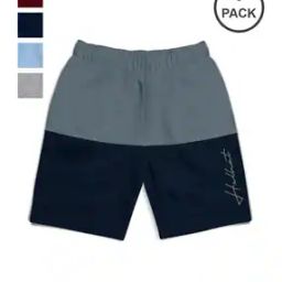 Pack of 5 Typographic Print Flat-Front Shorts-image-84