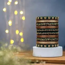 taasha craft Pack of 10 Women Embellished Bangles-picture-5
