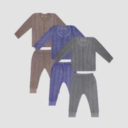 Pack Of 3 Button Closure Thermal Set-31