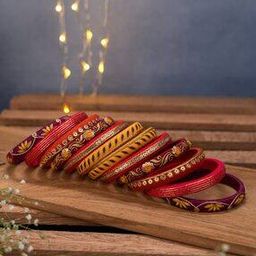 Pack of 12 Women Embellished Bangles-11